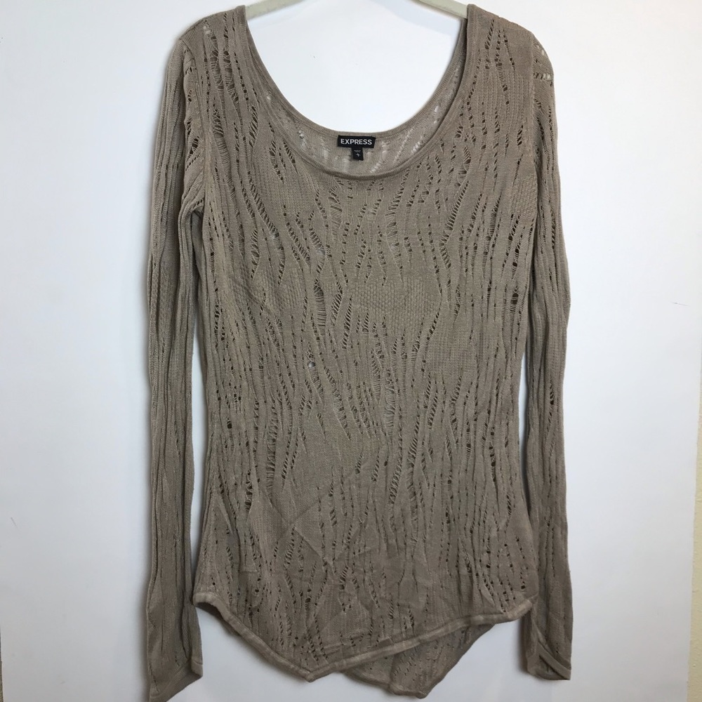 EXPRESS open knit long sleeve top Sz L